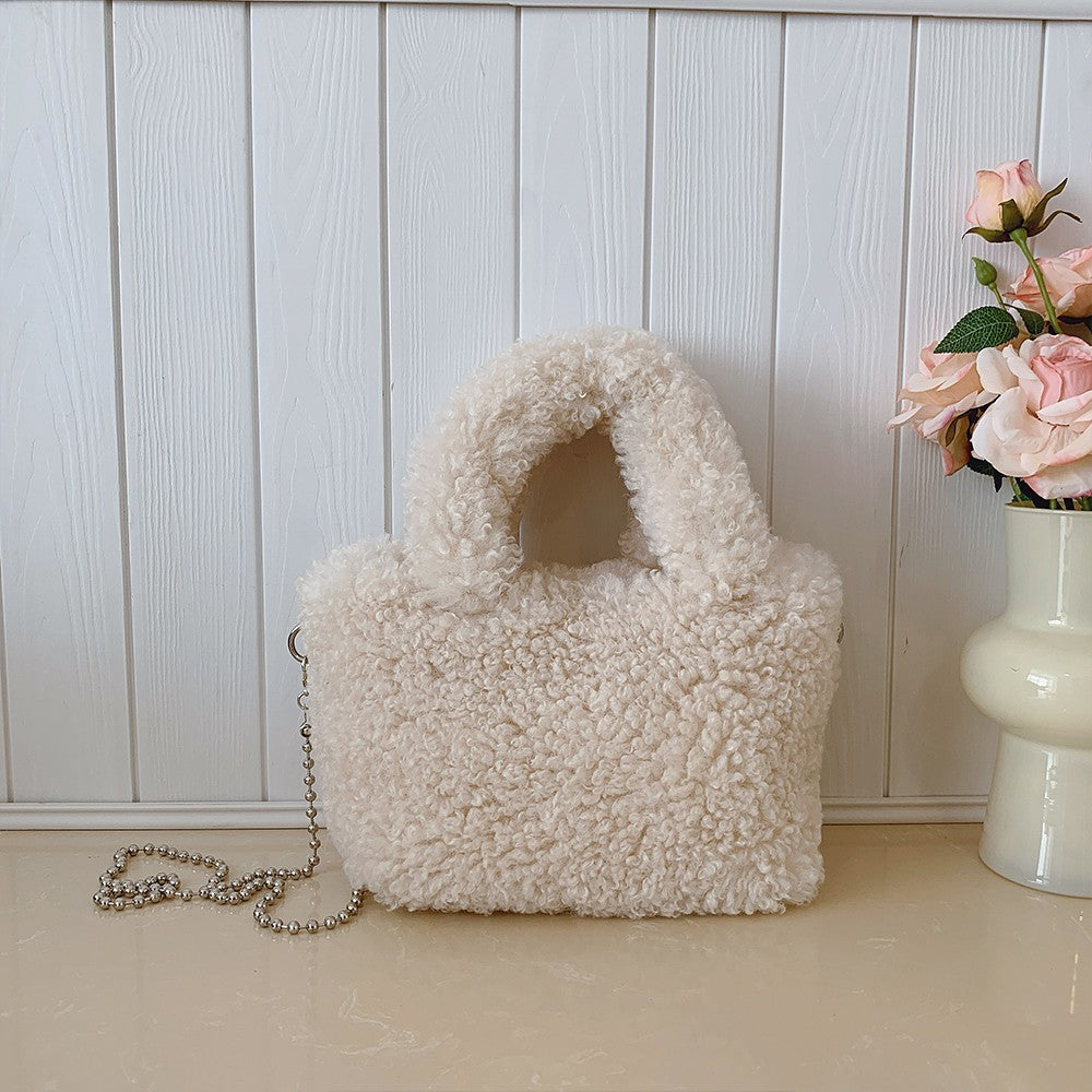 Shake Fleece Plush Bag, Women's New Stylish Single Shoulder Crossbody Bag, Plush Hand-Held Plush Bucket Bag