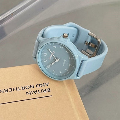 Fashion Silicone Strap Wristwatch Multi-color Student Quartz Watch Casual Adjustable Quartz Clock
