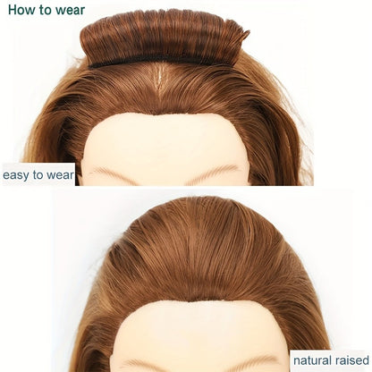 Franja Invisível de Cabelo Sintético, Almofada de Cabelo Liso Alto para Pentear para Cima, Acessórios de Cabelo Falso, Extensão de Cabelo Natural para Peruca Feminina
