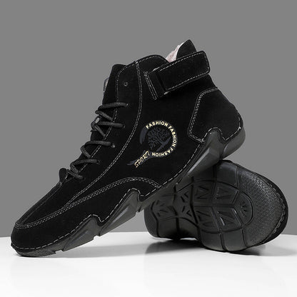 Casual Shoes For Men Suede Winter Pull On Outwear Fashionable Classic Short Boots Pu High Top Dress Shoes Botas Impermeables