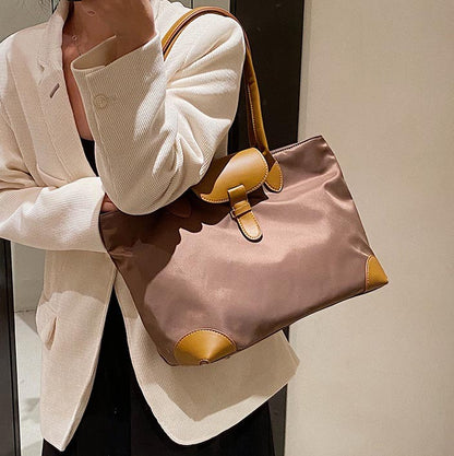 JIOMAY 2025 New Women's Brown Large Capacity Shoulder Bag Casual Simple Handbag Sport Portable Tote Bag for Daily Use