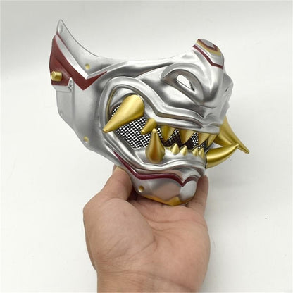 Devil Samurais Mask Halloween Cosplay Mask Half Face Mask Masquerade Mask Party Mask Japanese Mask for Carnivals