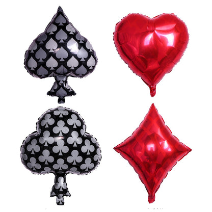 2/12PC 12/18Inch Poker Casino Latex balloon aluminum foil balloons Wedding Christmas Party Baby Shower Birthday Decoration