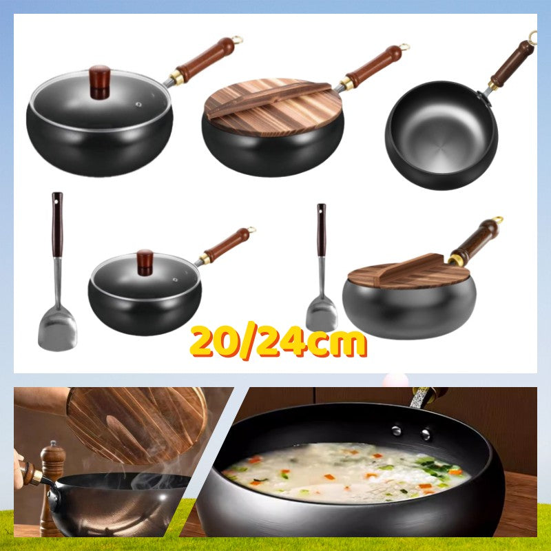 20/24CM Household Stir Fry Stew Pot Big Belly Pot Uncoated And Non Stick Household Stir Fry Pot For Hiking Camping Universal Pan