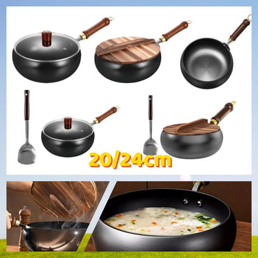 20/24CM Household Stir Fry Stew Pot Big Belly Pot Uncoated And Non Stick Household Stir Fry Pot For Hiking Camping Universal Pan