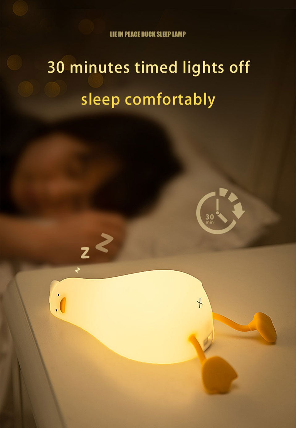 Duck Nightlights Led Night Light Duckling Rechargeable Lamp USB Cartoon Silicone Children Kid Bedroom Decoration Birthday Gift