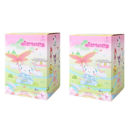 Sanrio Nova Série Flor de Rima Blind Box Kawaii Kuromi Pochacco Cinnamoroll Melody Caixa Surpresa Boneca Sacola Surpresa Decoração Brinquedo Presente