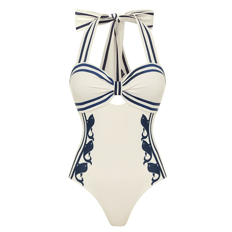 Women Sexy One Piece Swimsuit Cover Up Hollow Swimwear Women Off Shoulder SwimSuits Patchwork Bathsuit Belt Bodysuit Beachwear