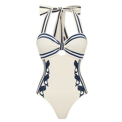 Women Sexy One Piece Swimsuit Cover Up Hollow Swimwear Women Off Shoulder SwimSuits Patchwork Bathsuit Belt Bodysuit Beachwear