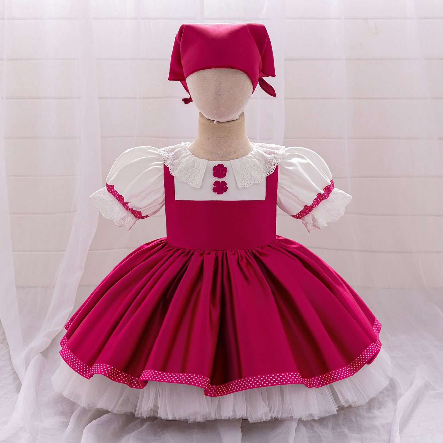 Masha and Bear Maid Costume for Baby Girls Lolita Christmas Costumes 1st Birthday Party Princess Dresss Bow Wedding Kids Clothes