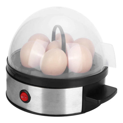 Panela Elétrica a Vapor para 7 Ovos Cozedor Mini Máquina de Cozinhar Ovos em Aço Inoxidável Utensílio de Cozinha para Casa UE 220V