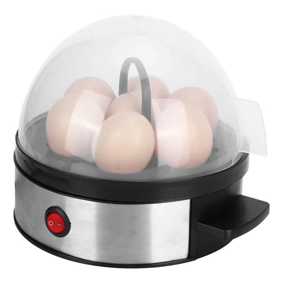 Panela Elétrica a Vapor para 7 Ovos Cozedor Mini Máquina de Cozinhar Ovos em Aço Inoxidável Utensílio de Cozinha para Casa UE 220V