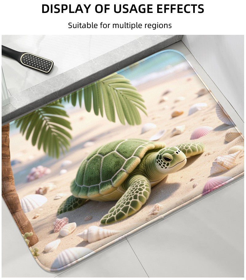 Pink jellyfish pattern bathroom floor mat, water absorbing small carpet, toilet seat mat, decorative mat, machine washable