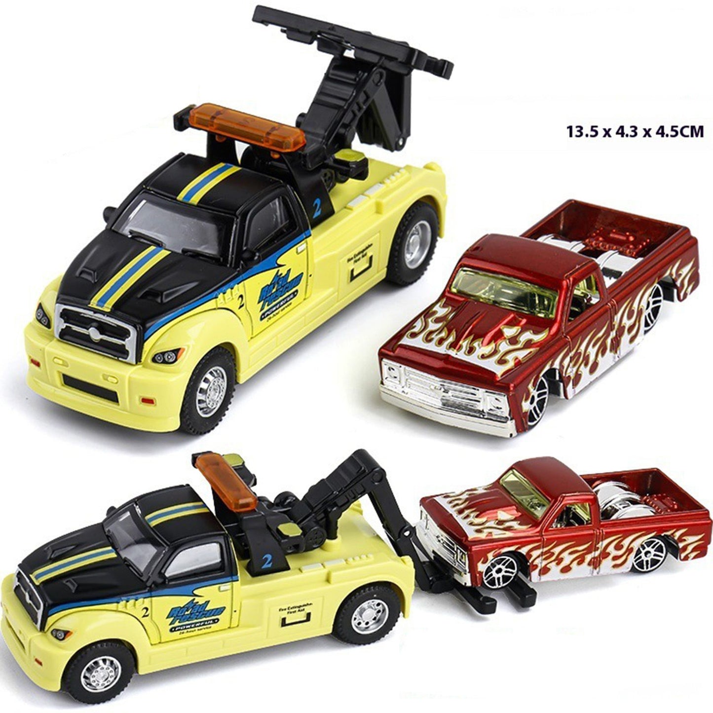 Minicaminhão de Reboque de Contêiner 1:64 Brinquedo Modelo de Liga Série de Carros Diecast com Veículos de Metal de Fricção Modelo Clássico Presente Infantil