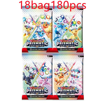 360 Pcs Pokemon Card Prismatic Evolutions Obsidian Flames PALDEAN FATES Surging Sparks English Booster Battle Transaction Card