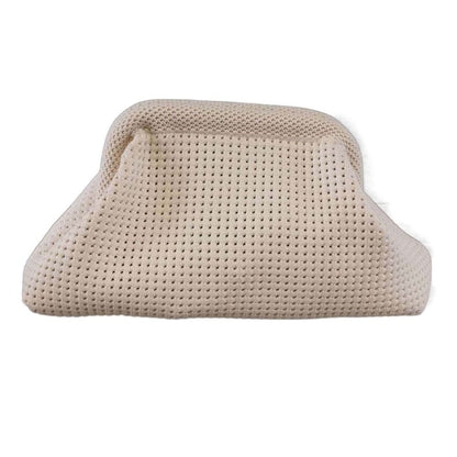 Cosmetic Bag Polyester Summer Beach Clutch Bag Soft Breathable Hollow Out Pouch Elastic Large Capacity Purse Girls