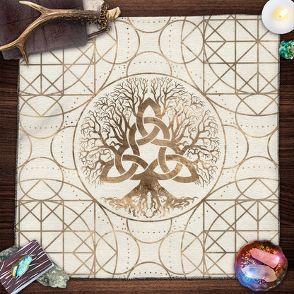Tree of Life Pendulum Divination Table Cloth For Tarot Altar Tarot Cloth Witchcraft Astrology Oracle Cards Pads Witch home Decor