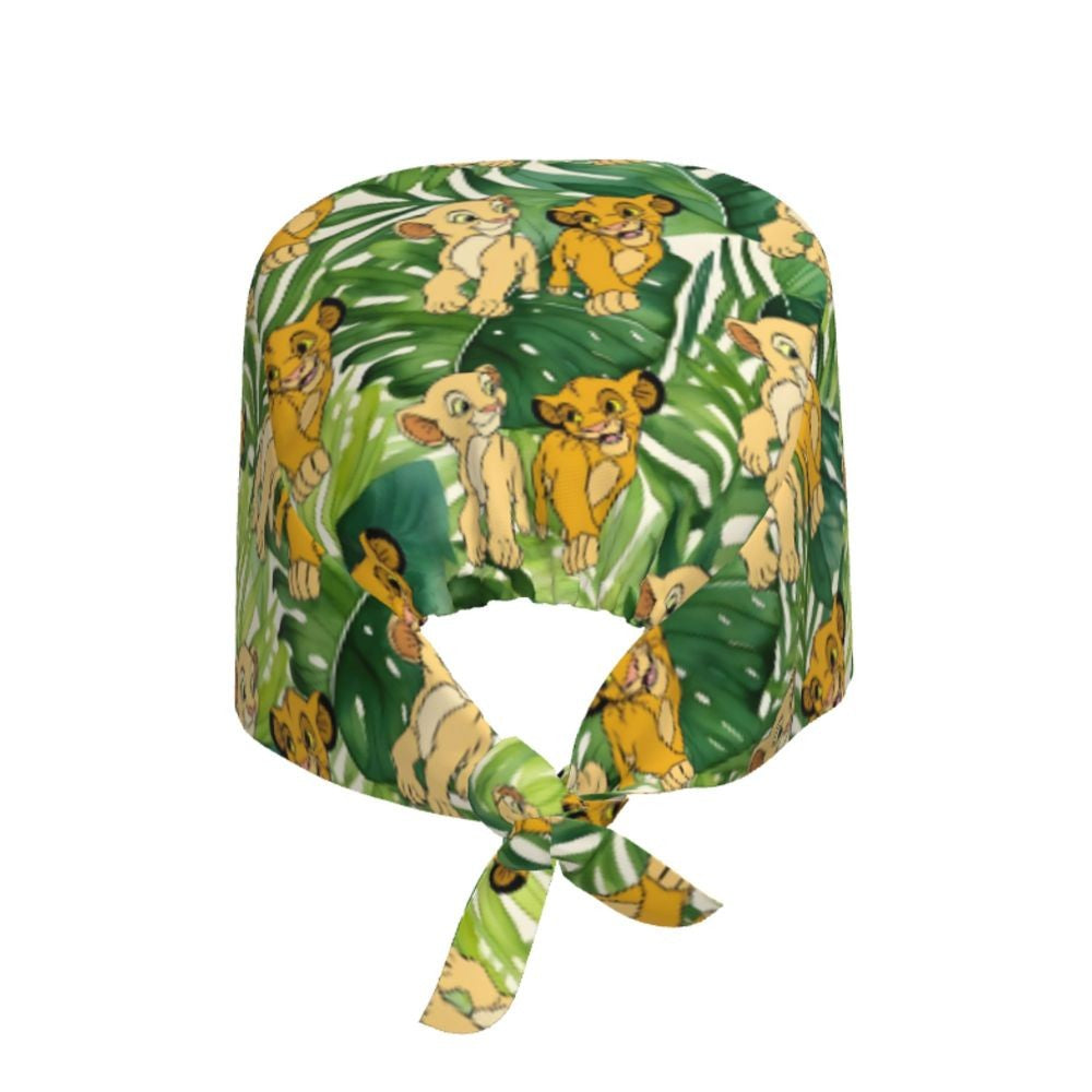Boné cirúrgico personalizado O Rei Leão, divertido, para homens e mulheres, chapéu de esfoliação, gorro de enfermeira para dentista