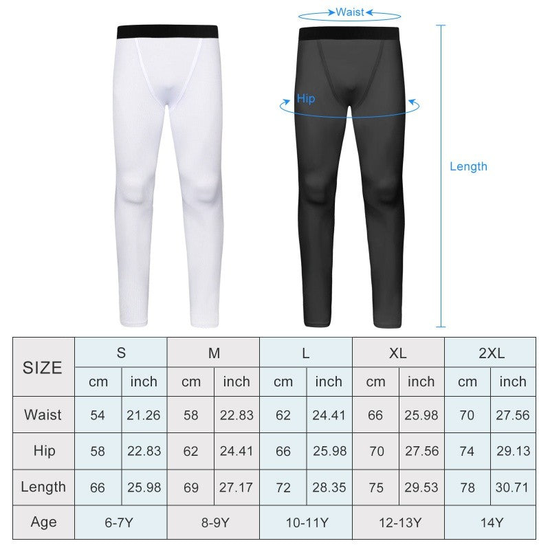 Single Leg Basketball Leggings Quick Drying 6-14 Years Teen Boys Running Football Yoga Fitness Compression Pants Sports
