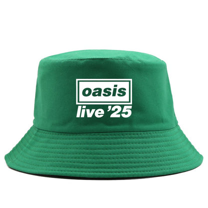 OASIS New 2025 Printed Cotton Bucket Hat Men Women Party Music Outdoor Fashion Panama Fisherman Hat Sun Beach Hat Wholesale