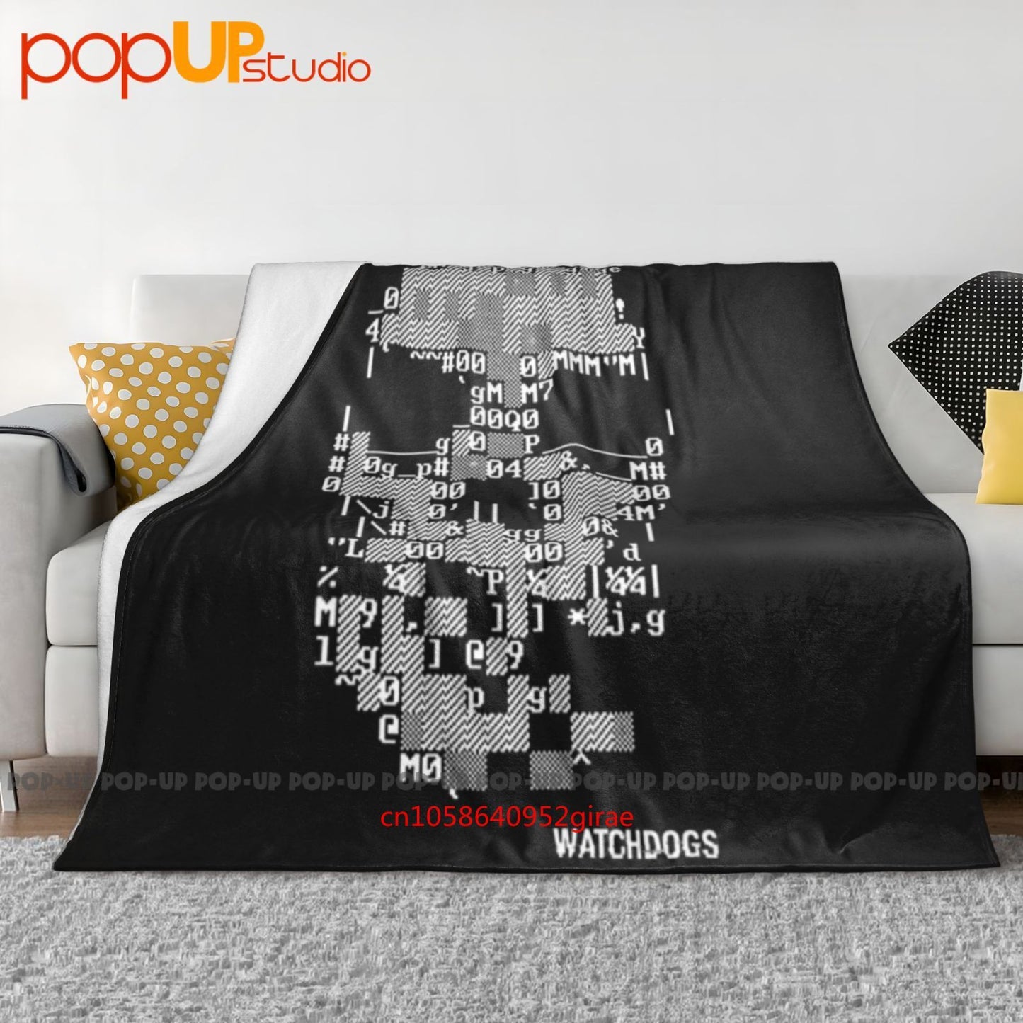 Watch Dogs Crânio Ascii Ubisoft Hacker Gamer de Ação Cobertor Ultra Macio Colcha Inverno Capa de Sofá Capas de Cama