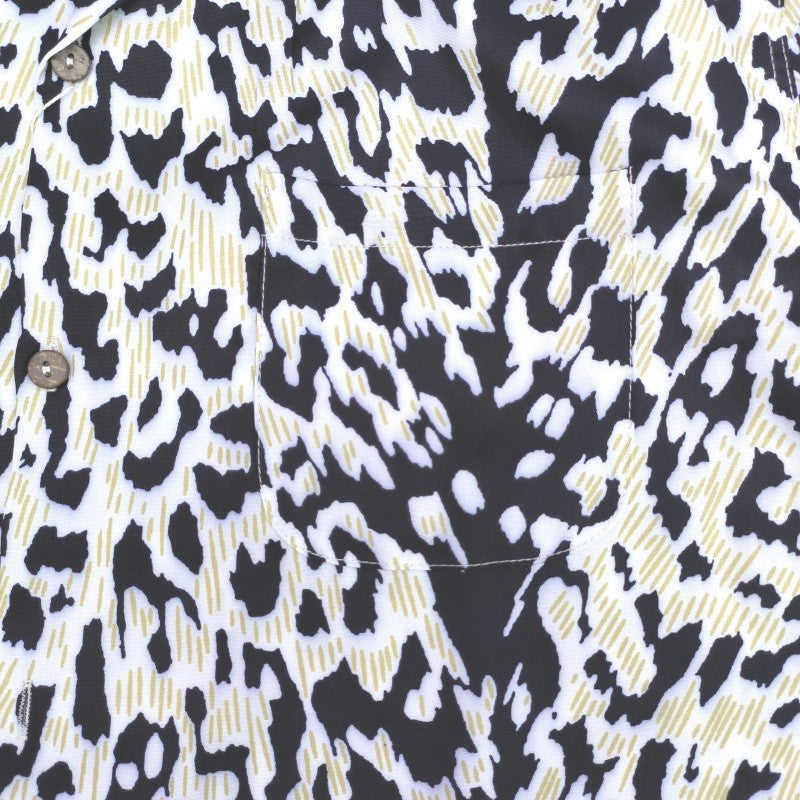 Pdmcms 23ss Gradient Leopard Print High Street Style Casual Handmade Silk Hawaiian Short Sleeved Shirt For Men