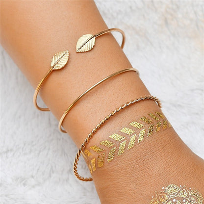 Conjunto de Pulseiras Femininas Corrente Cubana, Cor Dourada, Boho Retrô, Torção Grossa, Joias da Moda de Qualidade, 11 Peças, 2024