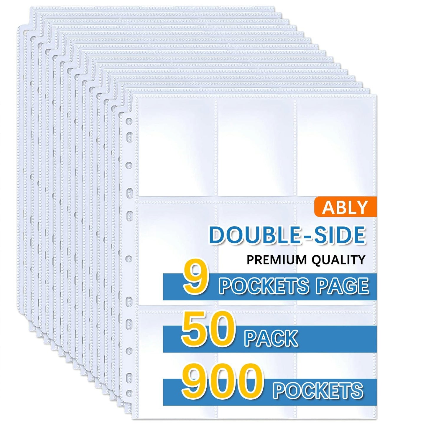 Pacote de 50 a 250 Protetores de Página de 9 Bolsos Mangas de Cartão Suporte Dupla Face Páginas de Álbum Adequado para Cards de YuGiOh MTG Jogos Esportivos