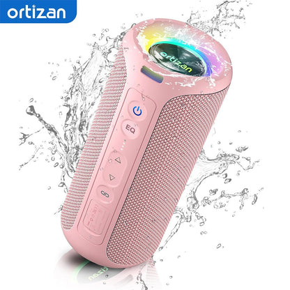 Caixas de Som Bluetooth Ortizan 40W Som Alto Portátil Estéreo Sem Fio IPX7 À Prova d'Água Pareamento Duplo Graves Profundos Caixa de Música LED