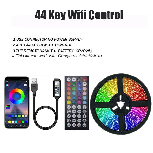 RGB LED Strip Light 5050 Bluetooth APP IR Remote Control USB 1M 2M 3M 4M 5M 10M 15M 20M 25M 30M Festival Deco Backlight For Home