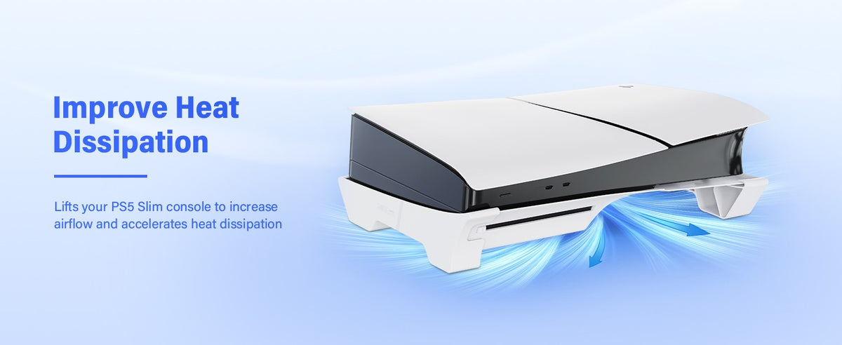 Horizontal Stand for PS5 Pro/PS5 Slim Console, Flat Base Stand Stable Accessories for PlayStation 5 Slim/Pro Disc & Digital Edition (Not for PS5)