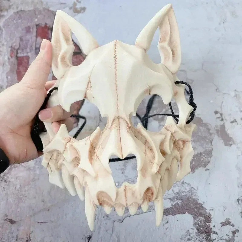 Halloween Half Face Mask Popular Dragon God Fierce Tiger Night Dog Man Wolf Costume Skull Performance Mask Mask Deadpool Terror