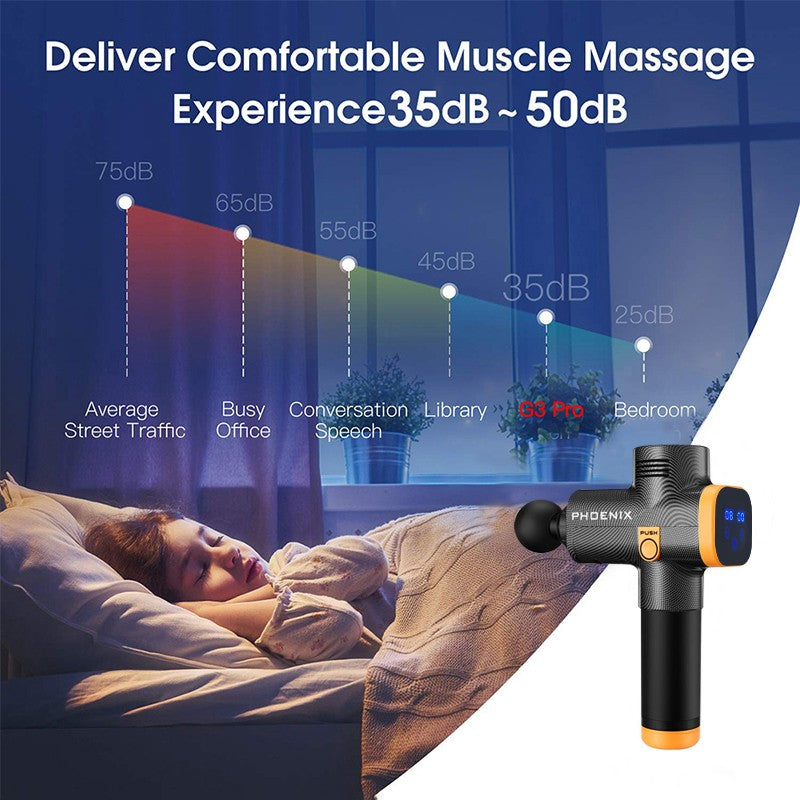 Phoenix A2 Massage Gun Relaxamento Muscular Massageador de Tecido Profundo Vibrador Dinâmico Costas Portátil de Mão Display Pistola de Fáscia Massagem