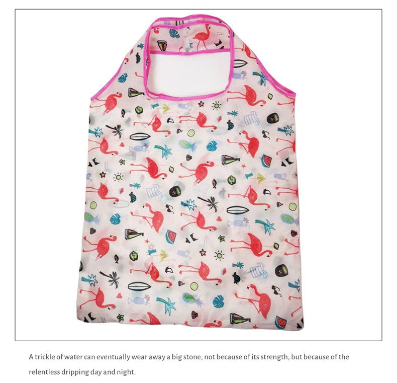 Reusable Shopping Bag Nylon Foldable Grocery Bag Creative Eco-Friendly Tote Bag Lightweight and Durable