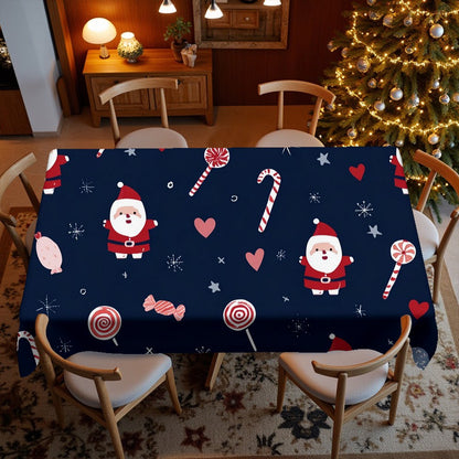 Festive Christmas Patterns Restaurant Kitchen Tablecloth Living Room Home Decoration Rectangular Party Decoration