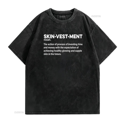 Skinvestment Skincare Definition Esthetician T Shirt vintage Washed homme graphic streetwear Soft Casual Comfortable