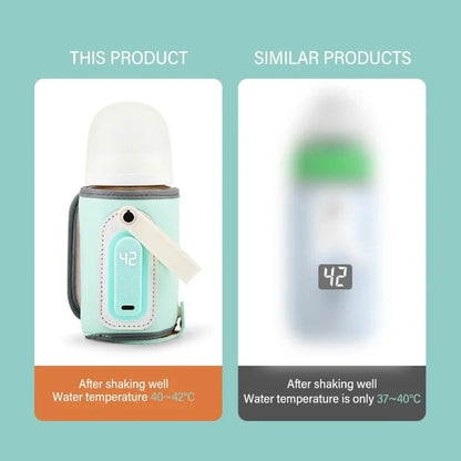 LED Display Portable Baby Bottle Warmer Smart Temperature Control 24H Constant Temperature Milk Bottle Insulation Sleeve