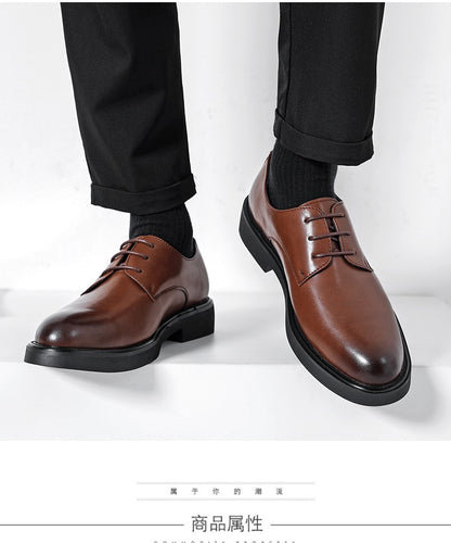 Classic Brogue Office Leather Shoes Men Casual Business Leather Shoes Korean Formal Oxford Men's Dress Shoes