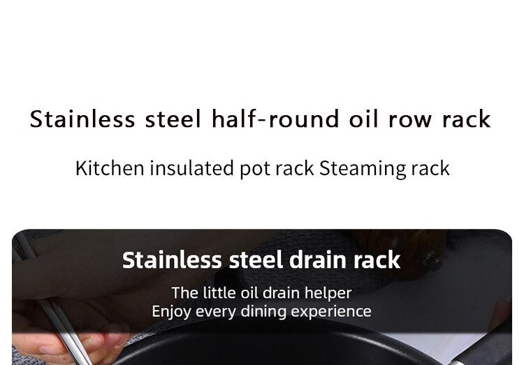 Drainage Rack Barbecue Rack Stainless Steel Hanging Pan Drainage Frying Line Rack Kitchen Insulation Drainage Oil Accessories