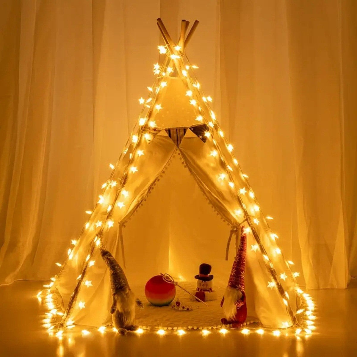 1PC 10/20/30/40 LED Star String Lights Battery Operated Fairy Lights For Christmas Tree Bedroom Room Party Home Wedding Decor