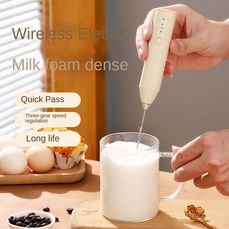 Máquina elétrica de café com leite, batedor de leite, batedor de ovos recarregável de 3 velocidades, máquina portátil para misturar bebidas, liquidificador de cozinha