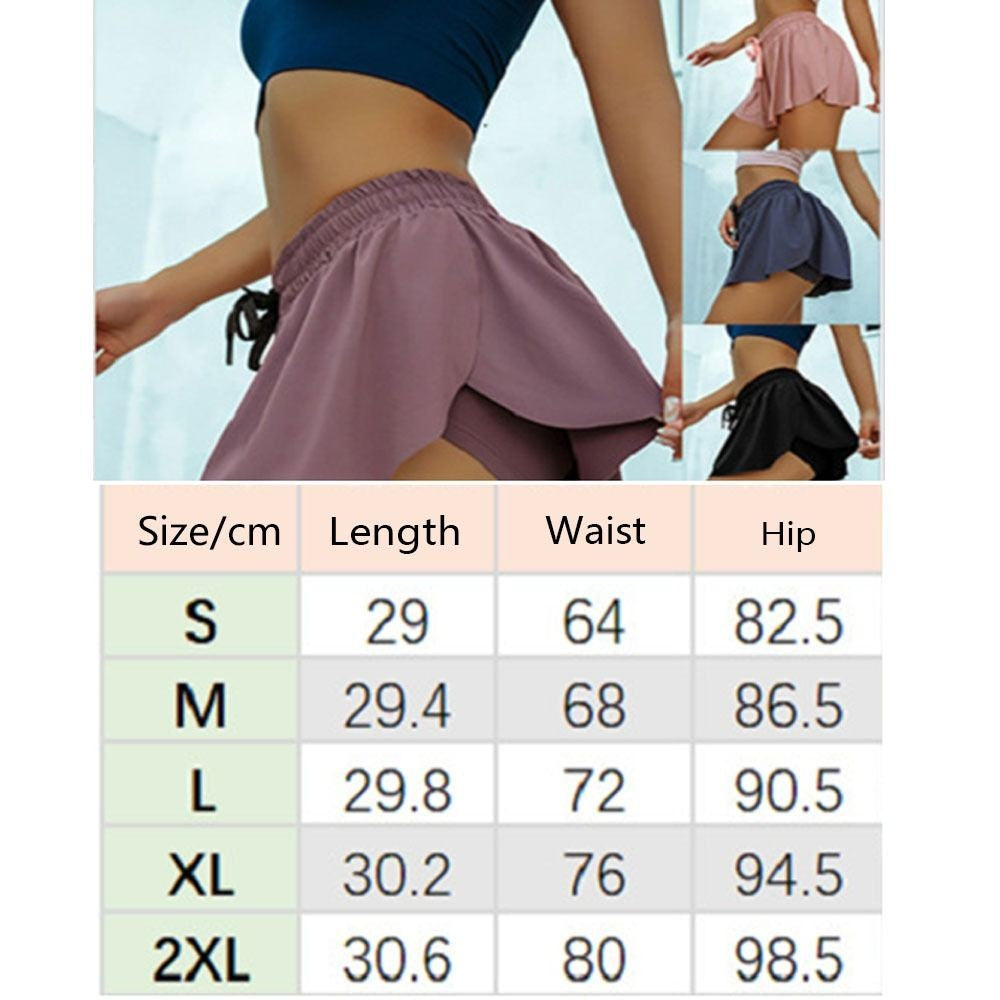 Short Pants High Waist Women's Running Shorts 2 in 1 Casual Girls Athletic Shorts Flowy Breathable Gym Yoga Shorts for Fitness