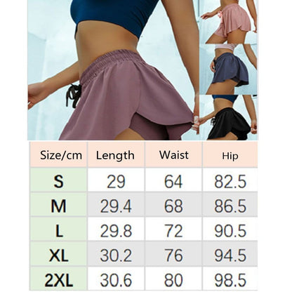 Short Pants High Waist Women's Running Shorts 2 in 1 Casual Girls Athletic Shorts Flowy Breathable Gym Yoga Shorts for Fitness