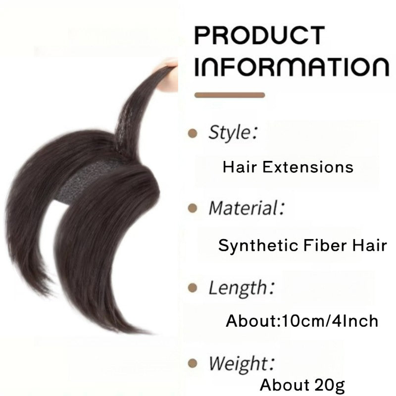 Extensão de Cabelo Invisível Sintética Presa com Grampos BB Franja Curta Reta Peruca para Mulheres Aumentar Volume do Cabelo