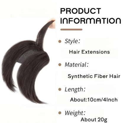 Extensão de Cabelo Invisível Sintética Presa com Grampos BB Franja Curta Reta Peruca para Mulheres Aumentar Volume do Cabelo