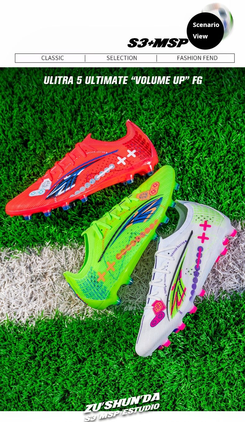 Soccer Shoes Men's Football Field Boots Grass Training Society Sports Soccer Cleats Without ShoeLaces Crampons De Football