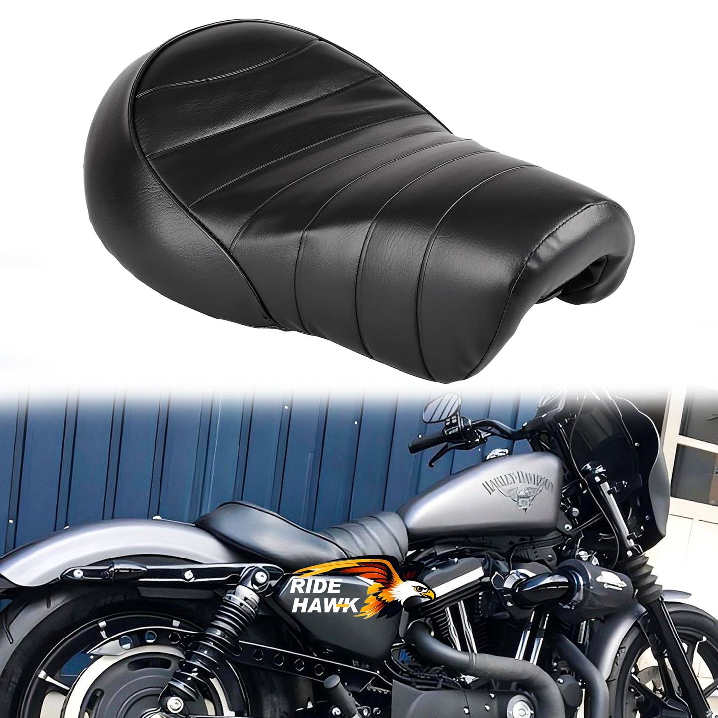 Assento de Motorista de Moto Assento Traseiro de Passageiro Pillion Preto Conjunto de Assento Sporster para Harley Sportster Iron 883 XL883N 2016-2022