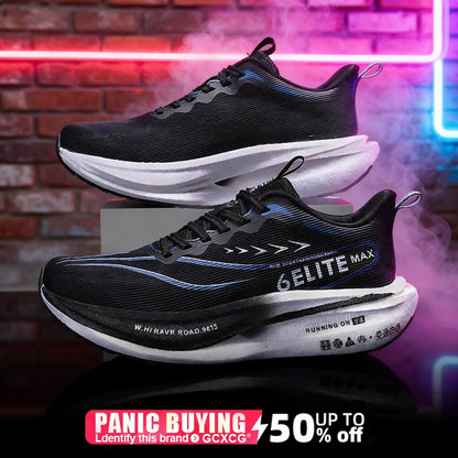 Men  Running Shoes Carbon Board Speciality Marathon Sports Breathable Lightweight Women's Comfortable Athletic Nonskid Sneakers