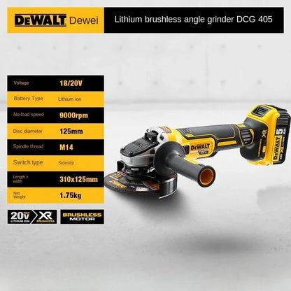 DEWALT DCG405 Esmerilhadeira angular de cabeça plana 125mm, apenas a máquina, para corte, bateria de lítio 18V, sem escova