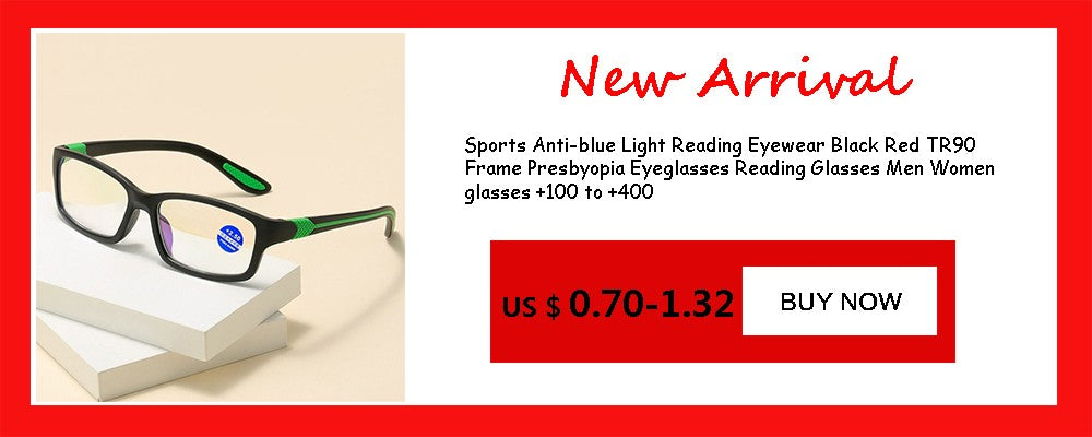 Óculos de Leitura Masculino Feminino Esportivo Antiluz Azul Armação TR90 Preta Vermelha Óculos Para Presbiopia +100 a +400